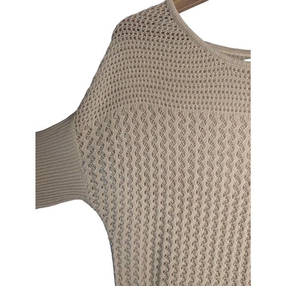 New York & Company Womens Open Knit Sweater Sz M Dolman Sleeve Boho Minimalist - Picture 3 of 10